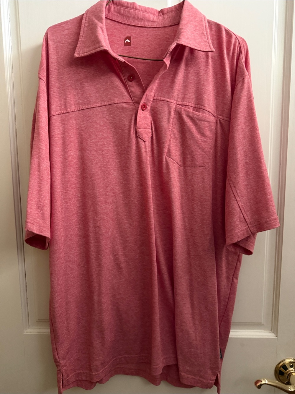 SIMMS Men's Heathered Pink Polo Shirt